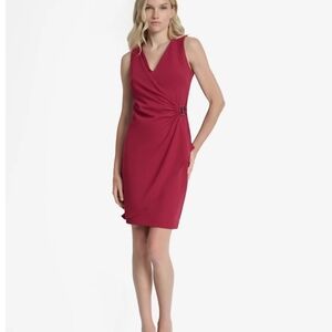 DKNY V-Neck Sleeveless Pink Dress